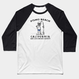 Pismo Beach California Surfing Skeleton Surf Baseball T-Shirt